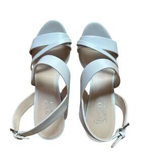 FRANK SARTO x Wedge seneca ivory cork bottom women’s 9.5 sling back heel